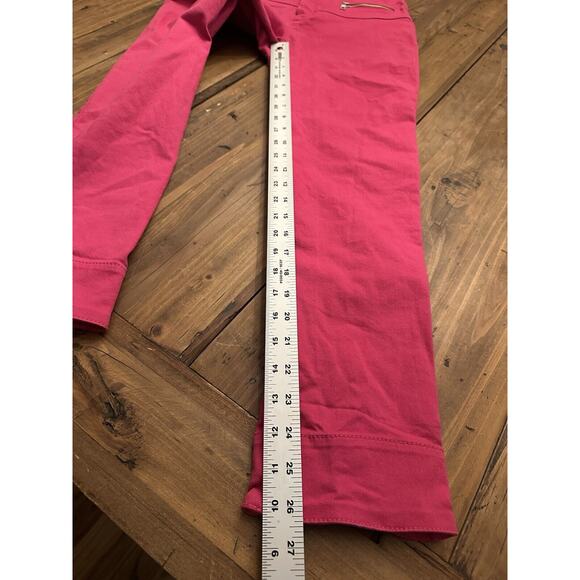 Zara Woman Hot Pink Pants Jeans Size Medium Ankle Zip Straight Leg Slim Coastal - Picture 11 of 16